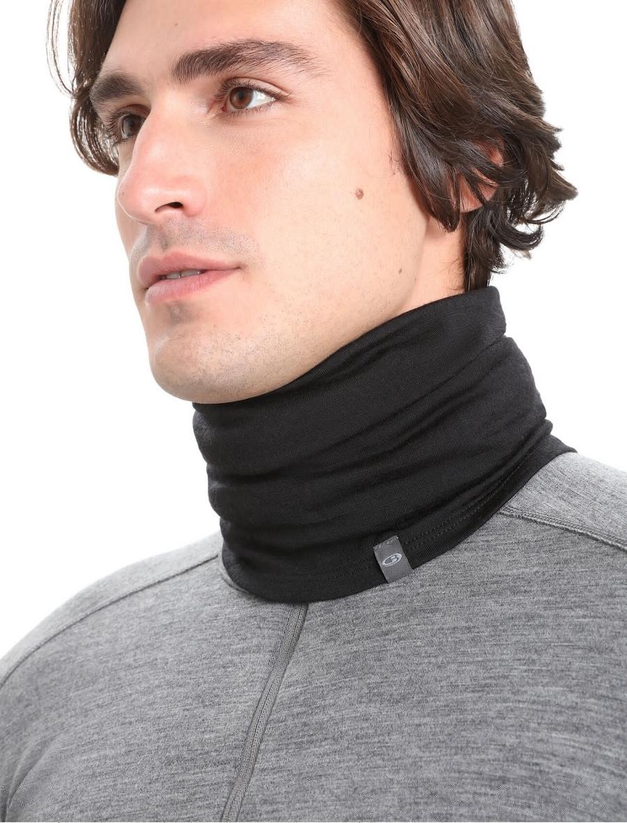 Black Icebreaker Unisex Merino Flexi Chute Women's Scarves | AU 1458FDNM